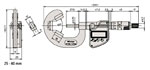 Zeichnung Mikrometerschraube für 3-Punktmessung Messbereich 25 - 40 mm