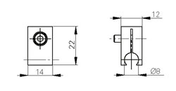 Aufnahme-Bride ø 8 mm für Standard-Tasterhalter