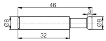 Zylindrischer Messeinsatz ø 8 mm