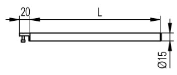 Messeinsatz-Halter, L = 250 mm