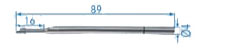 schneideförmiger Taster, Länge 89 mm, Schaft-ø 4 mm