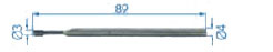 Balliger Messeinsatz ø 3 mm, L = 89 mm, Schaft-ø 4 mm