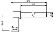 Taster-Halter Aufnahme ø 8 mm, L = 209 mm