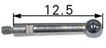 Messtaster mit Hartmetallkugel, Ausschussgewinde M1.4 L = 12 mm, Kugel ø 3 mm