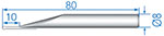 Kugeltaster - Einsatz ø 2 mm, L = 80 mm, HM