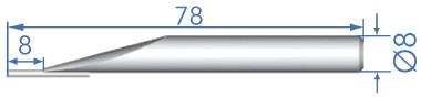 Kugeltaster - Einsatz mit Hartmetall - Stift, ø 1,5 mm, L = 78 mm