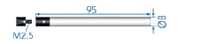Messeinsatz - Halter (metrisch), M 2.5, L = 95 mm