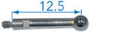 Messtaster mit Hartmetallkugel, Ausschussgewinde M1.4 L = 12 mm, Kugel ø 3 mm