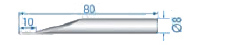 Kugeltaster - Einsatz ø 2 mm, L = 80 mm, HM