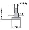 Messeinsatz aus Spezialstahl, M 2,5 - 6g, Teller-ø 7,8 mm, Länge 11 mm