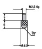 Messeinsatz aus Spezialstahl, M 2,5 - 6g, Kugeleinsatz 1/8