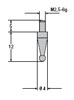 Messeinsatz aus Spezialstahl, M 2,5 - 6g, Kugel-ø 1,0 mm, Länge 16 mm