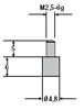 Messeinsatz aus Spezialstahl, M 2,5 - 6g, ø 4,8 mm, Länge 6 mm 