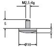 Messeinsatz aus Spezialstahl, M 2,5 - 6g ø 10,0 mm, ballig