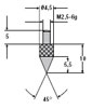 Messeinsatz aus Spezialstahl, M 2,5 - 6g, 45° Spitze